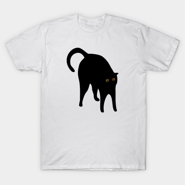 Scared black cat T-Shirt by Lastdrop